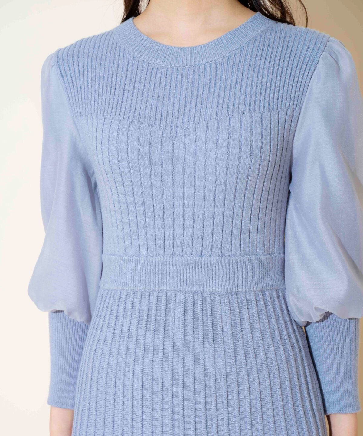 WILLSELECTION「袖オーガンジーニットワンピース」|ワンピース|