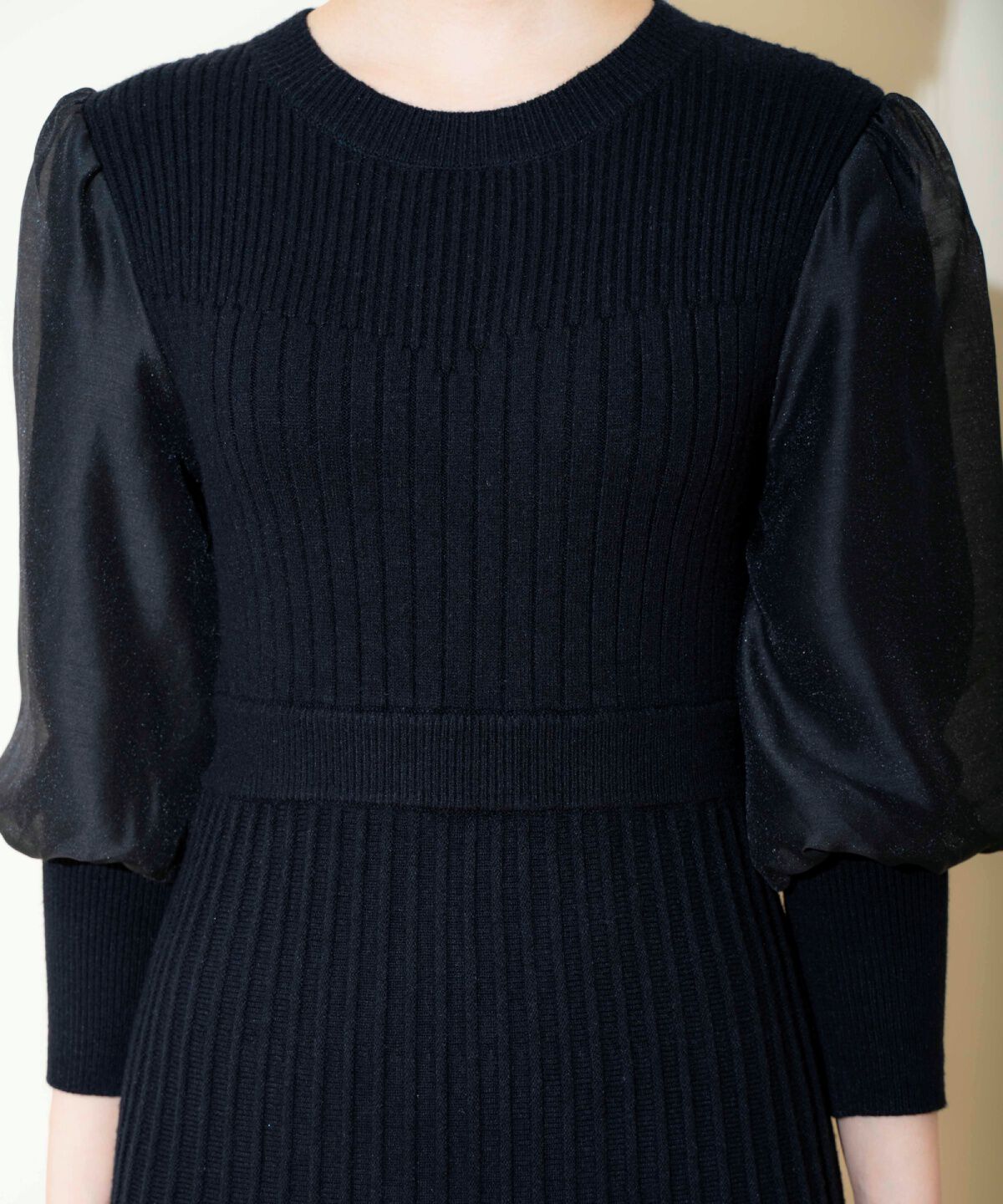 WILLSELECTION「袖オーガンジーニットワンピース」|ワンピース|