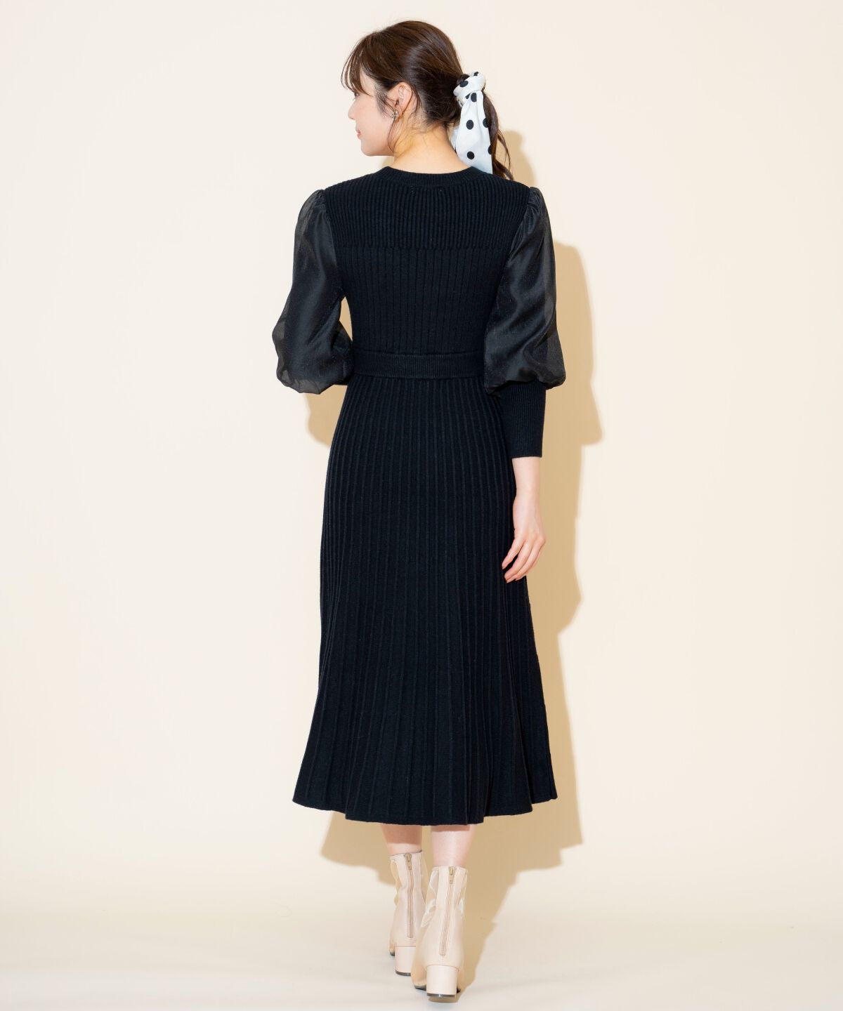 WILLSELECTION「袖オーガンジーニットワンピース」|ワンピース|