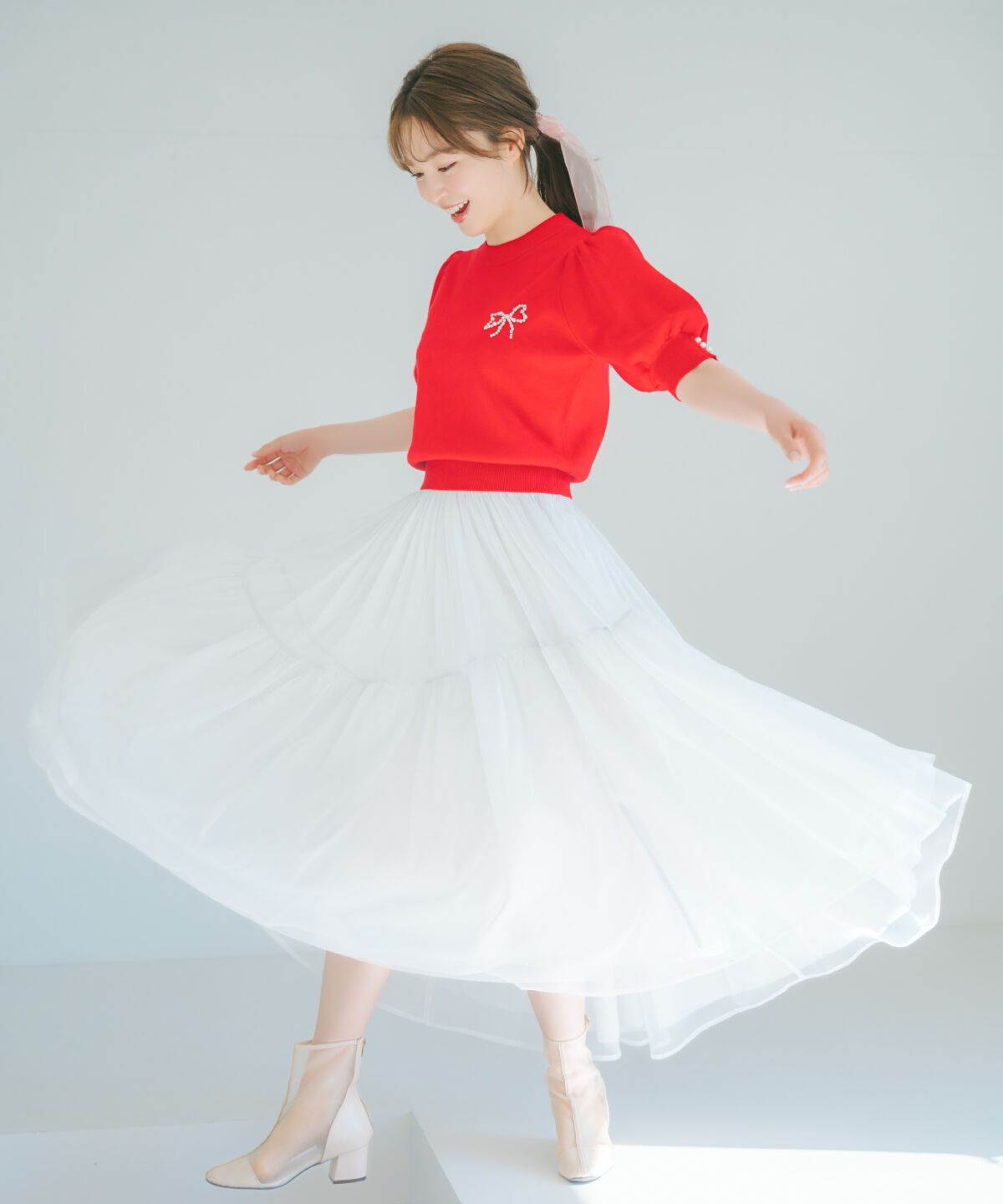 WILLSELECTION「リボンモチーフニットプルオーバー」|ニット・セーター|