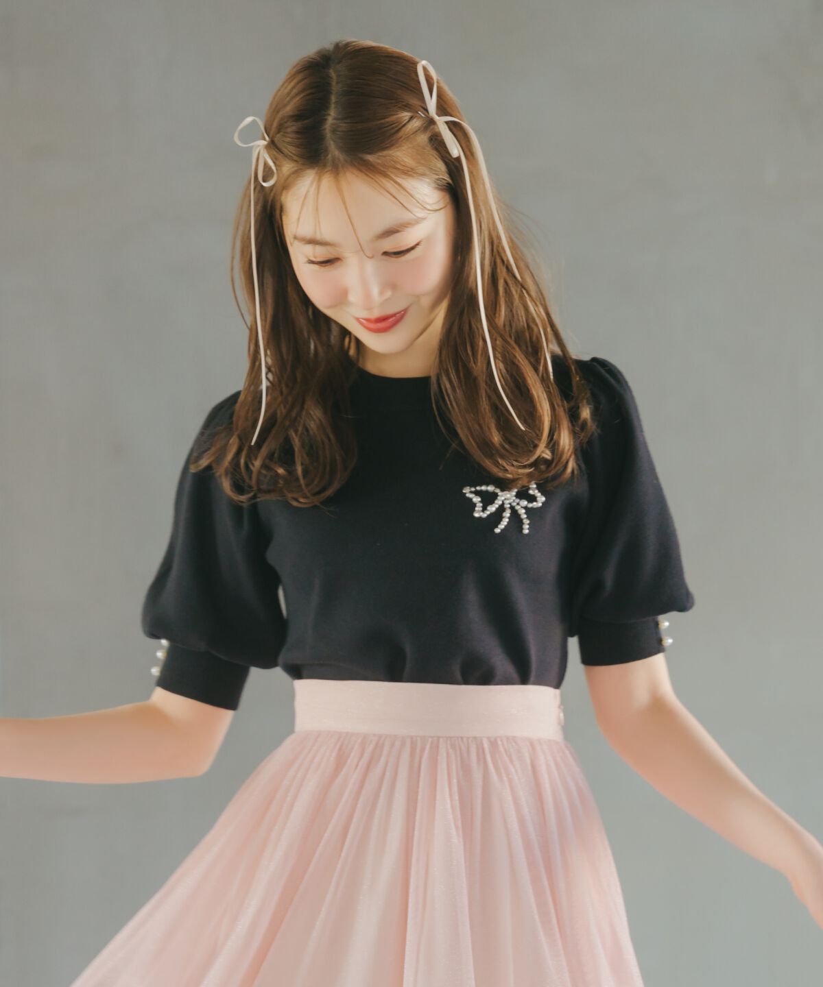 WILLSELECTION「リボンモチーフニットプルオーバー」|ニット・セーター|