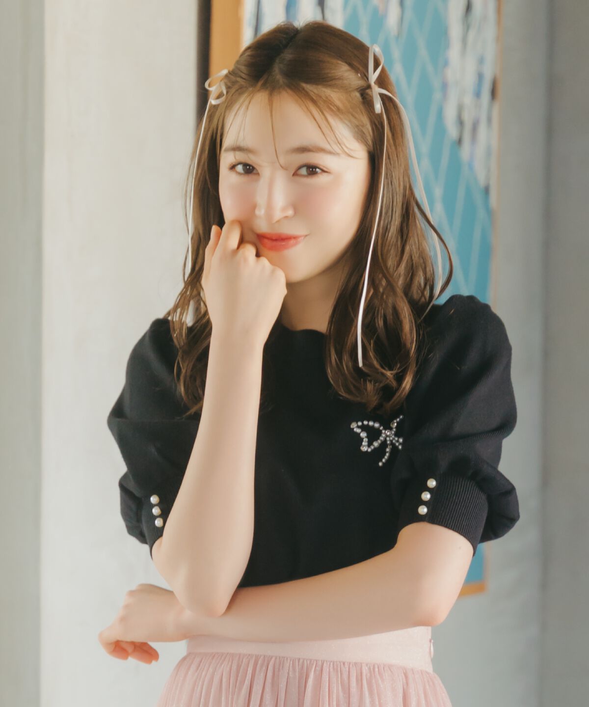 WILLSELECTION「リボンモチーフニットプルオーバー」|ニット・セーター|