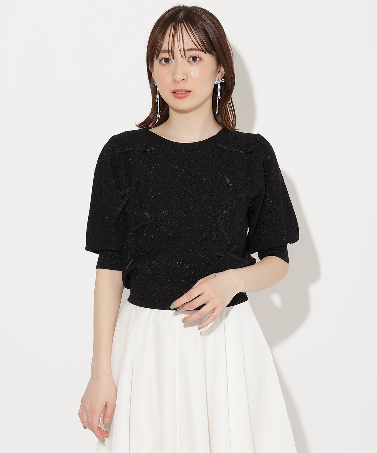 WILLSELECTION「リボンラメニットプルオーバー」|ニット・セーター|