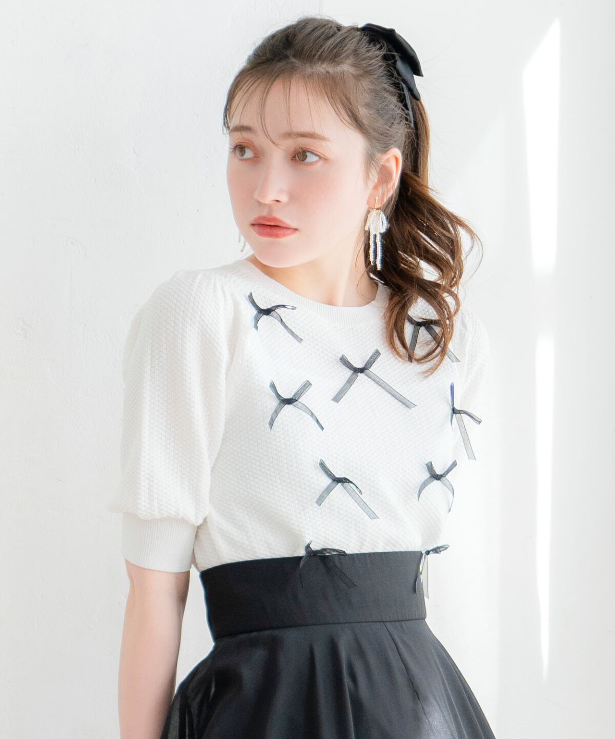 WILLSELECTION「リボンラメニットプルオーバー」|ニット・セーター|