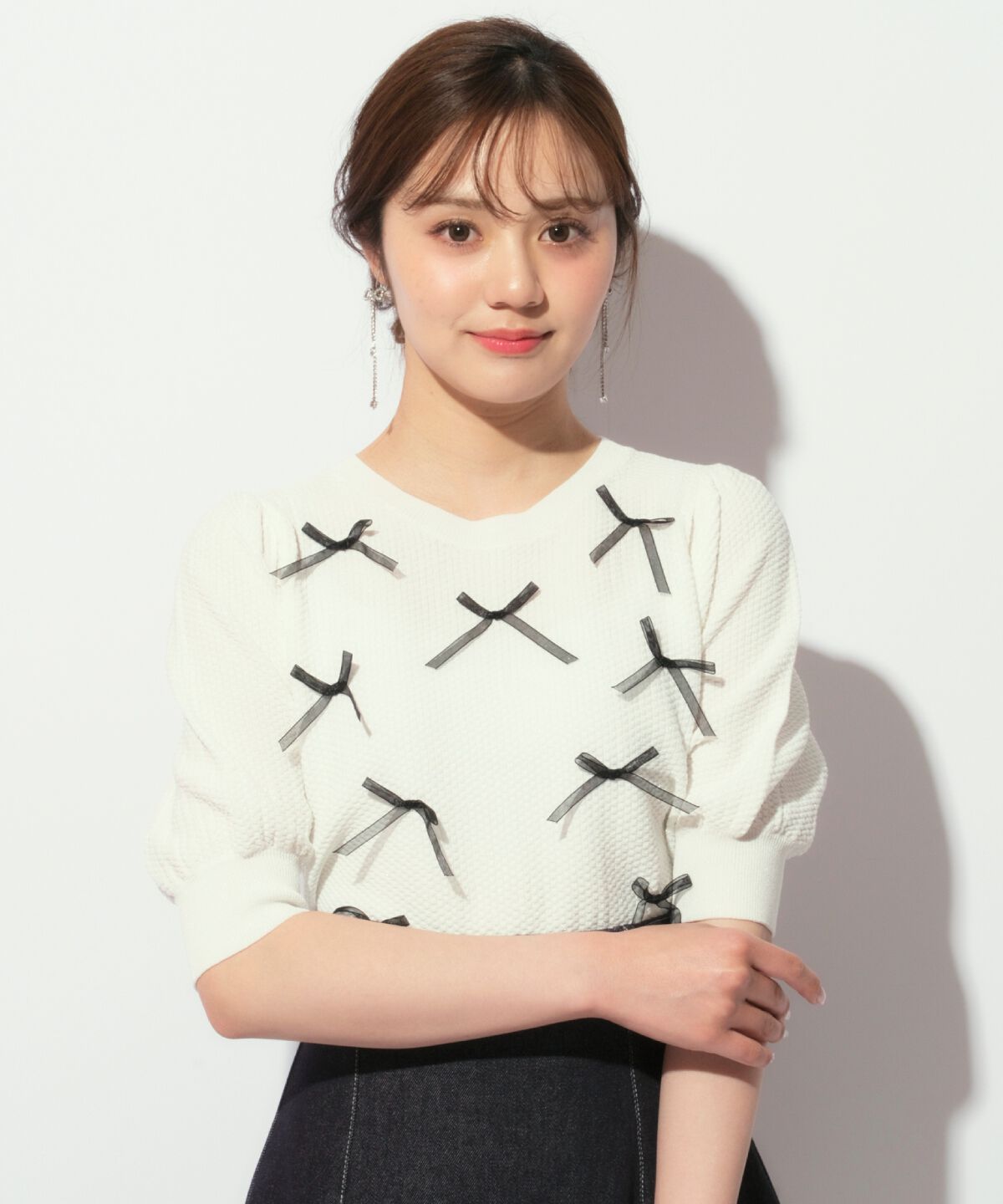 WILLSELECTION「リボンラメニットプルオーバー」|ニット・セーター|