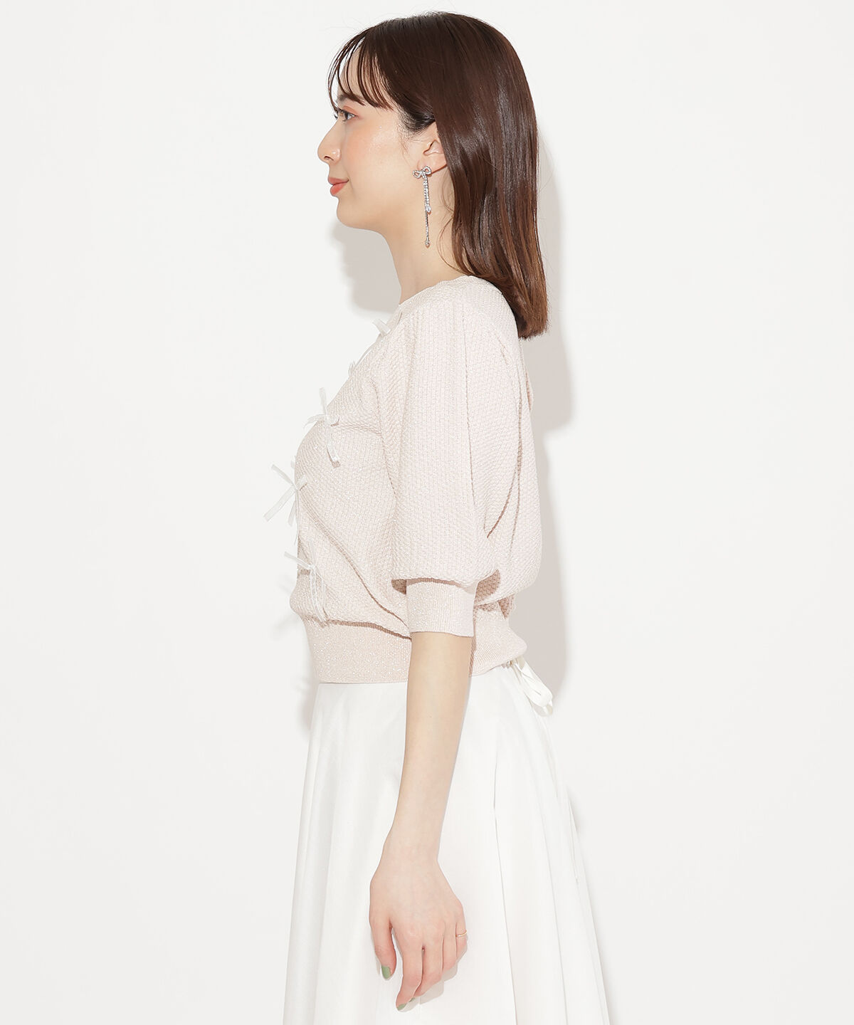 WILLSELECTION「リボンラメニットプルオーバー」|ニット・セーター|