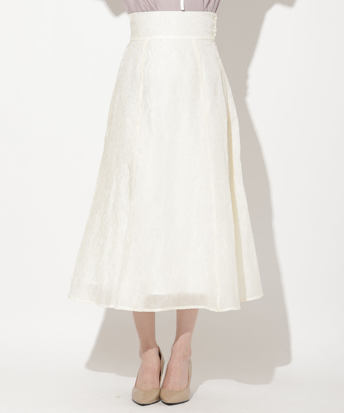 WILLSELECTION「エンボスジャガードフレアスカート」|フレア|