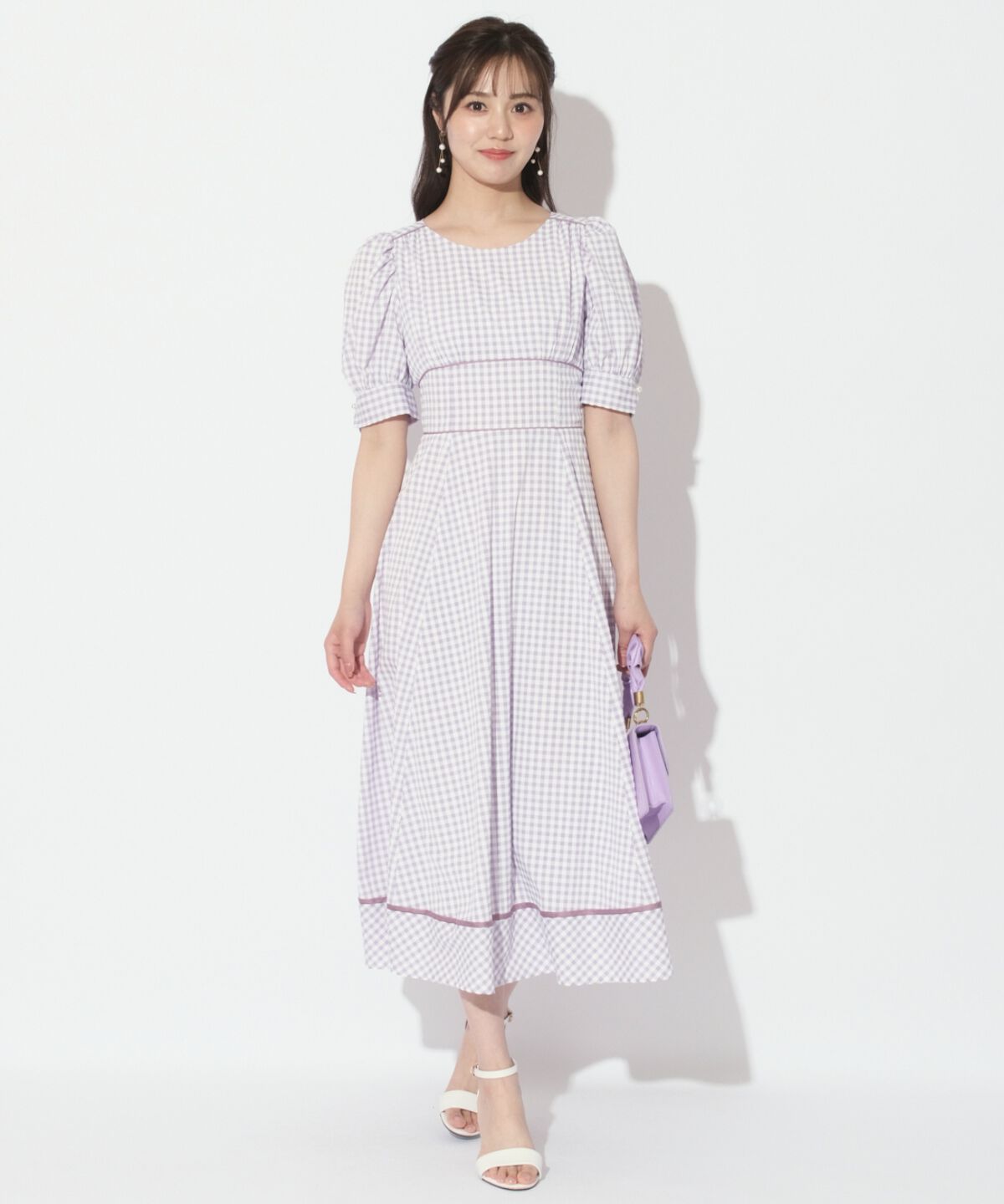 WILLSELECTION「ギンガムパフ袖ワンピース」|ワンピース|
