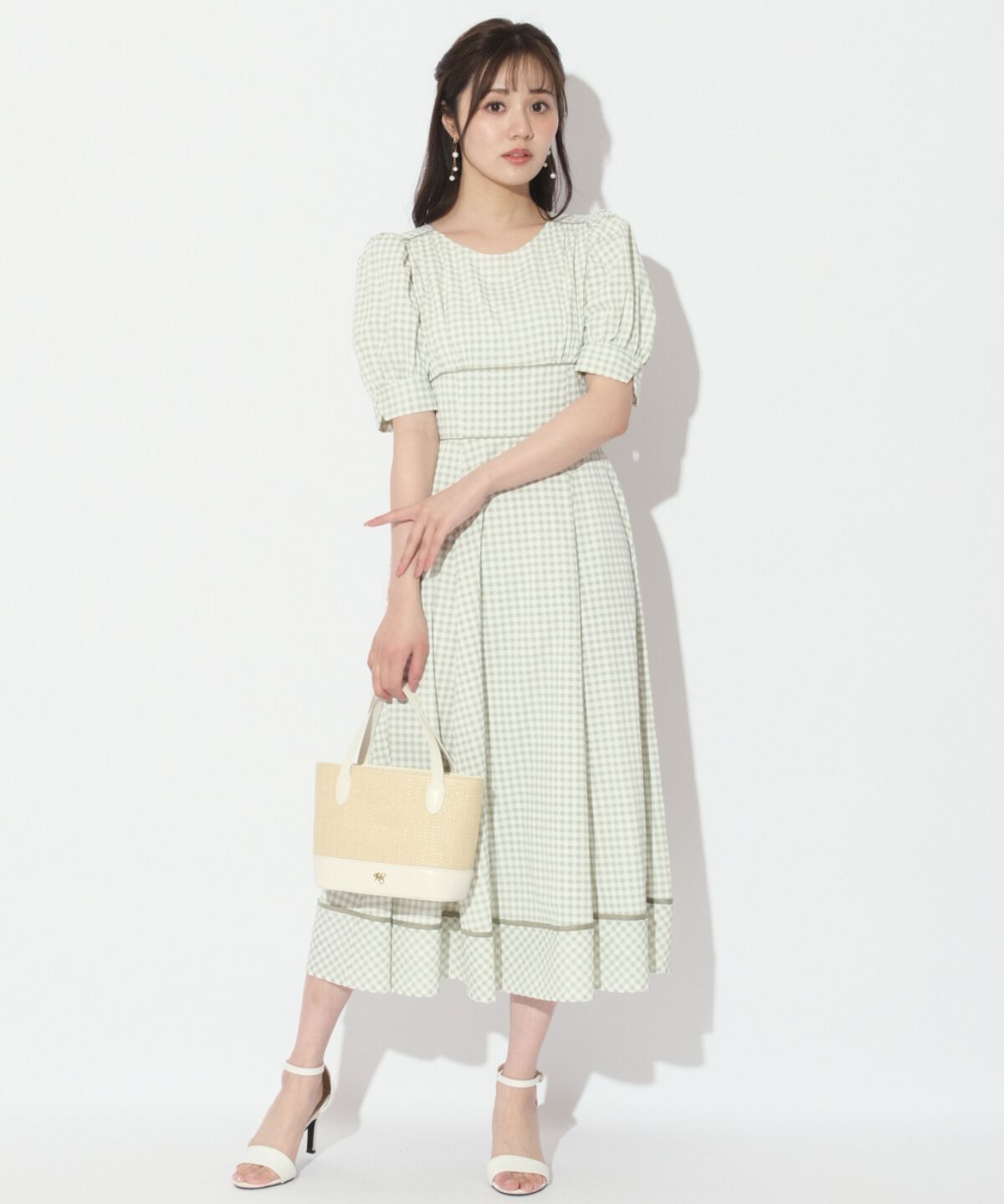 WILLSELECTION「ギンガムパフ袖ワンピース」|ワンピース|