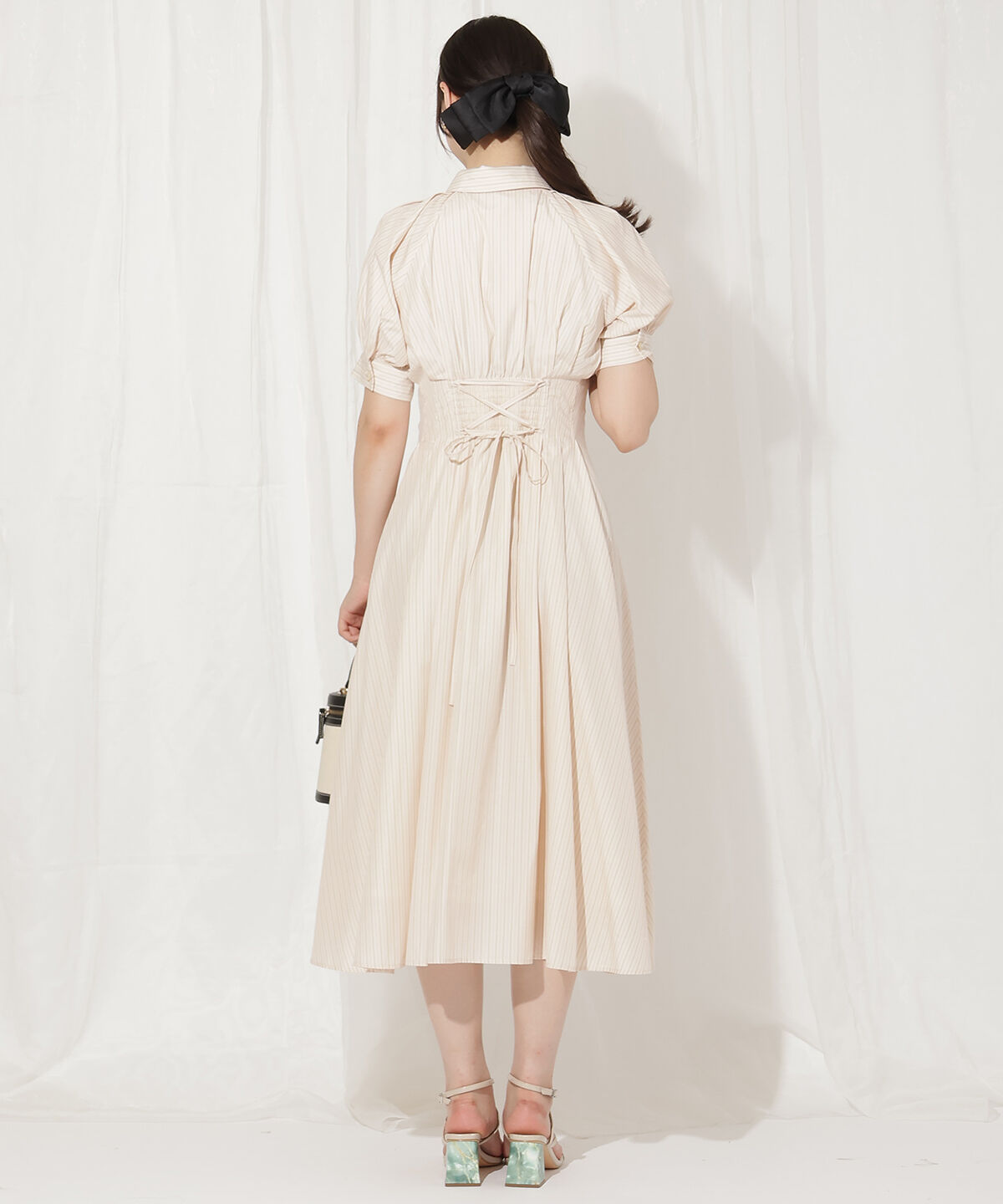 WILLSELECTION「ラグランスリーブストライプシャツワンピース」|ワンピース|