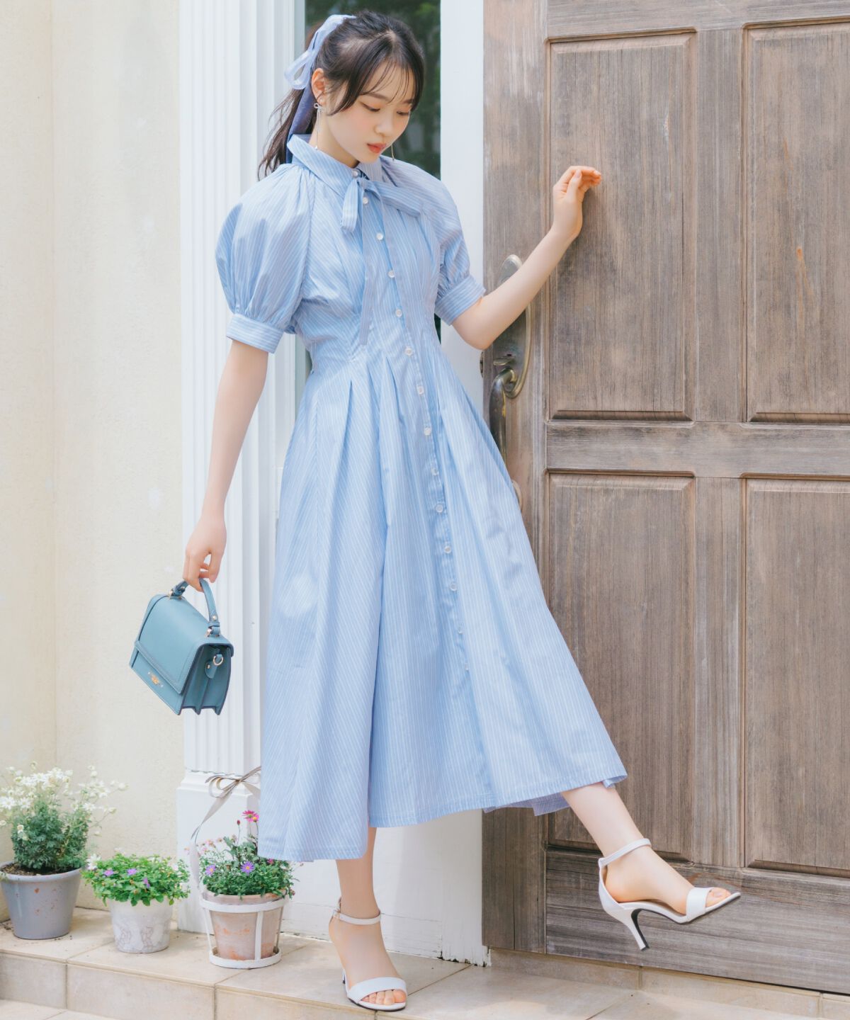 WILLSELECTION「ラグランスリーブストライプシャツワンピース」|ワンピース|