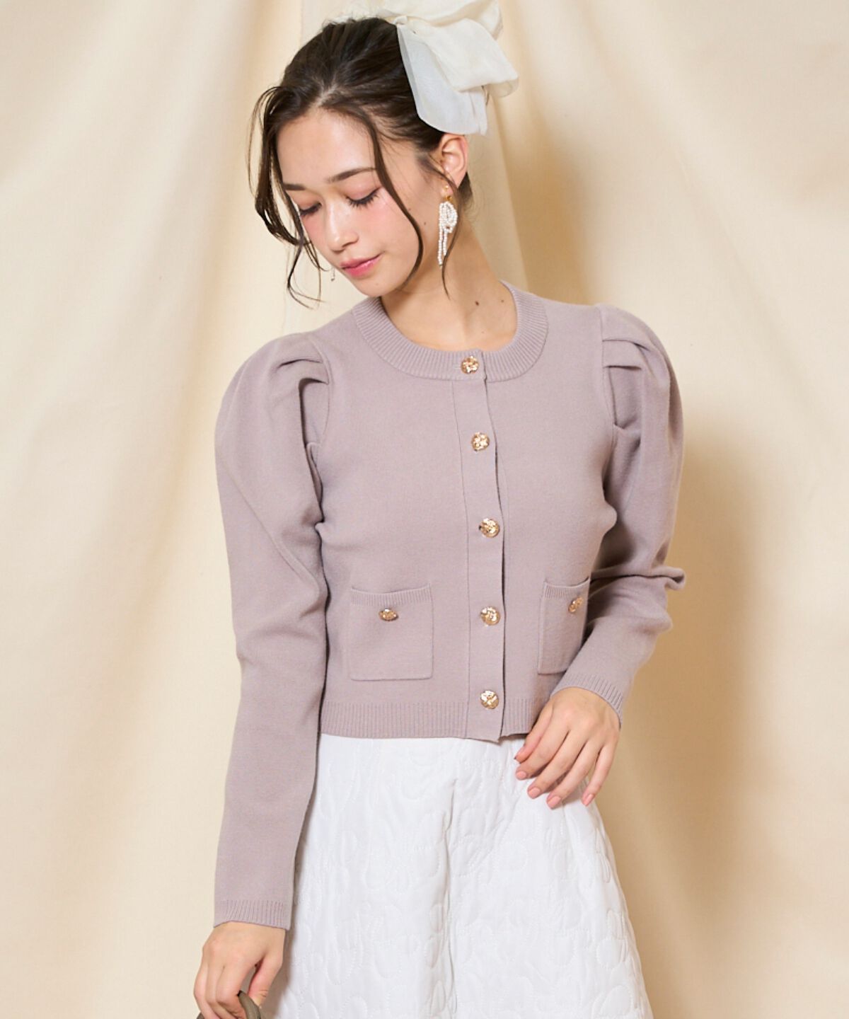 WILLSELECTION「タックスリーブニットカーディガン」|カーディガン|