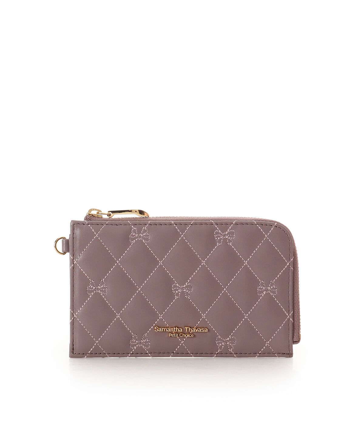 Samantha Thavasa Petit Choice「リボンキルト マルチケース」|コインケース|ブラウン