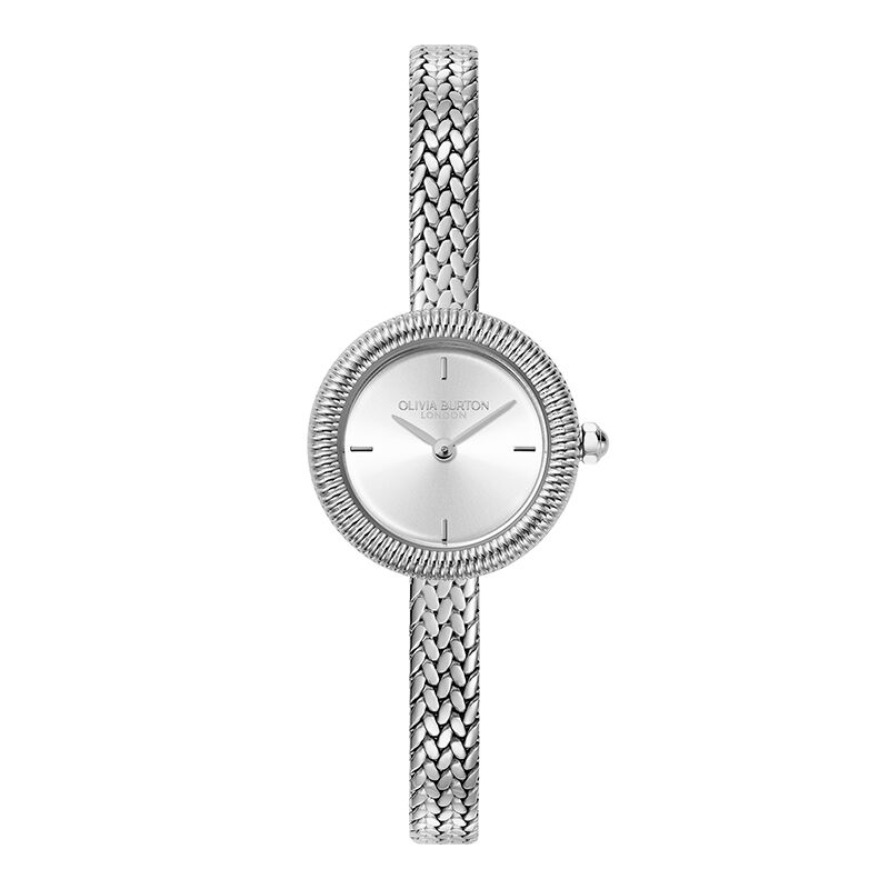 OLIVIA BURTON 「〈OLIVIA BURTON(ｵﾘﾋﾞｱﾊﾞｰﾄﾝ)〉ｸﾗｼｯｸ 20mm ﾌｧｲﾝﾘｰｼﾙﾊﾞｰﾒｯｼｭ」|腕時計|SILVER