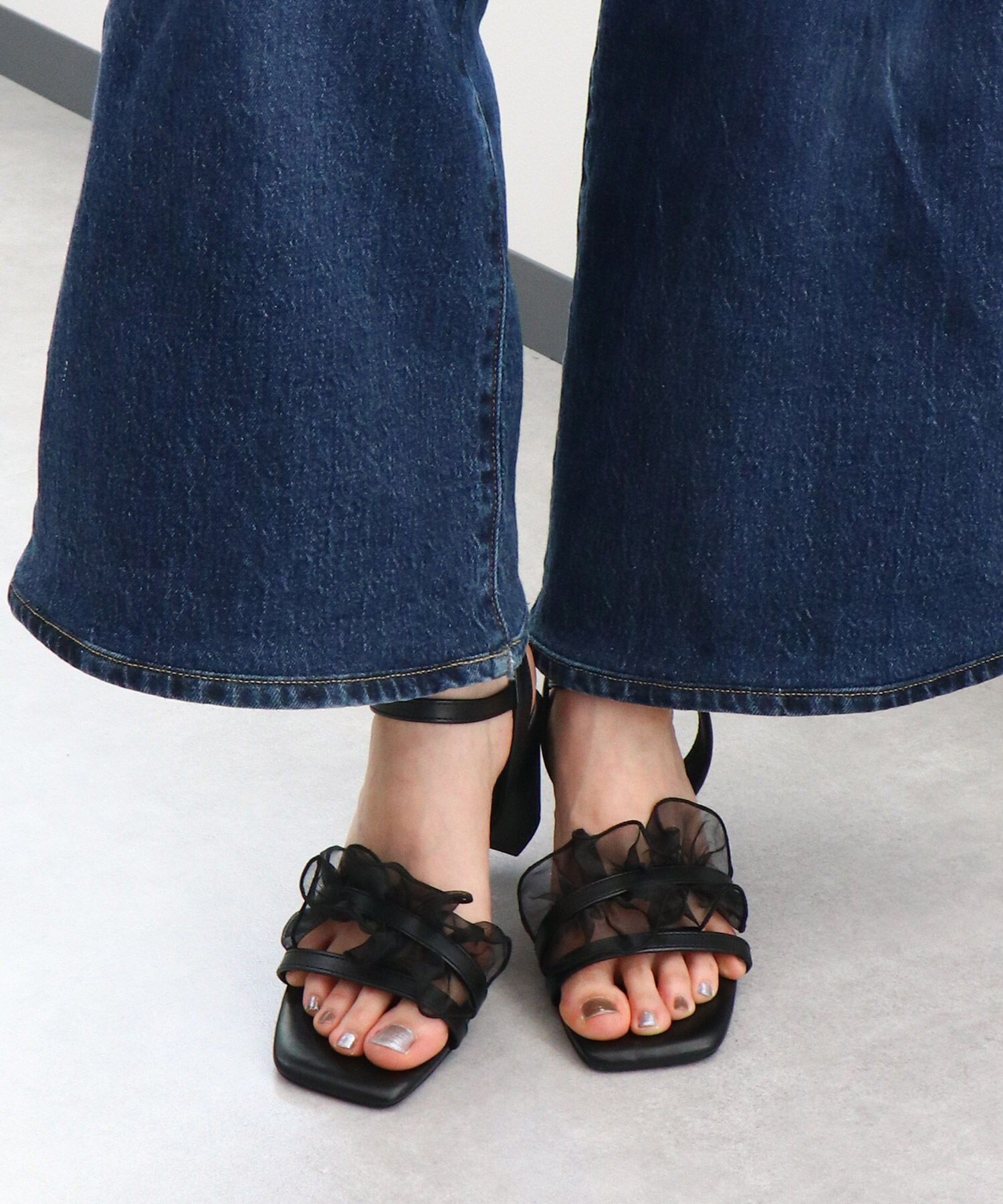 ORiental TRaffic「【WEB限定】フリルストラップヒールサンダル/55210 トレンド 人気 ヒール7cm」|サンダル|