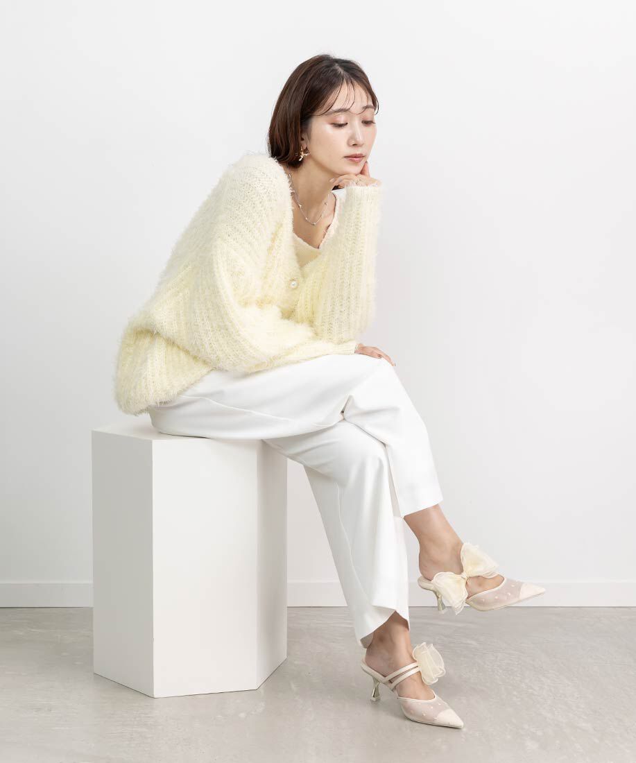  「シフォンリボンハートミュールパンプス」|パンプス|