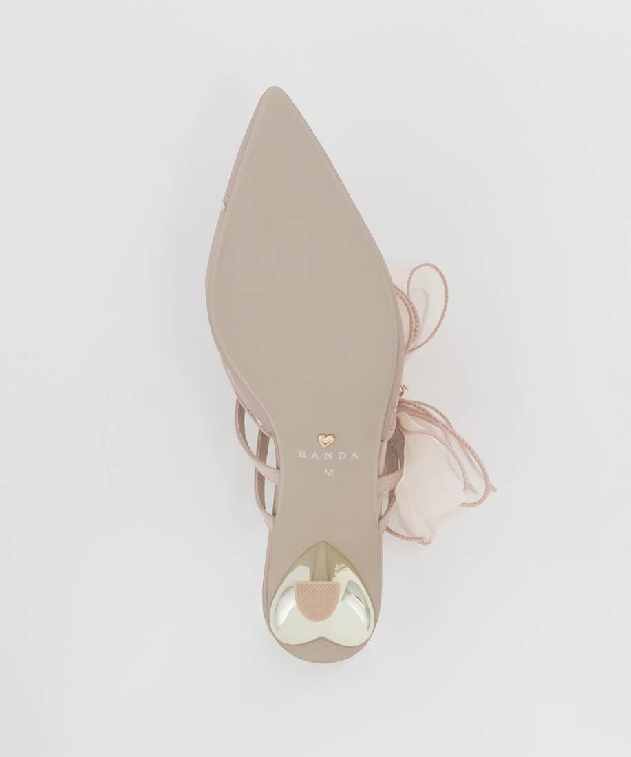  「シフォンリボンハートミュールパンプス」|パンプス|