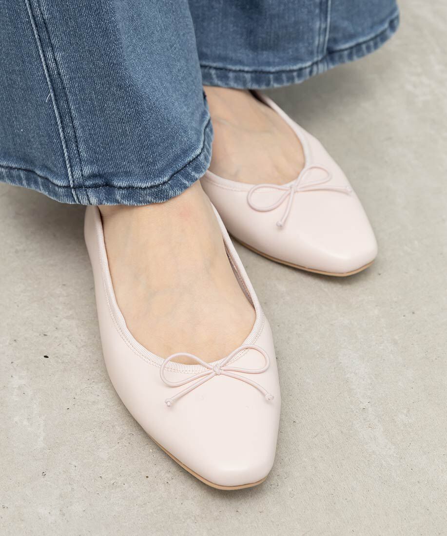  「軽量 スクエアトゥフラットパンプス」|パンプス|