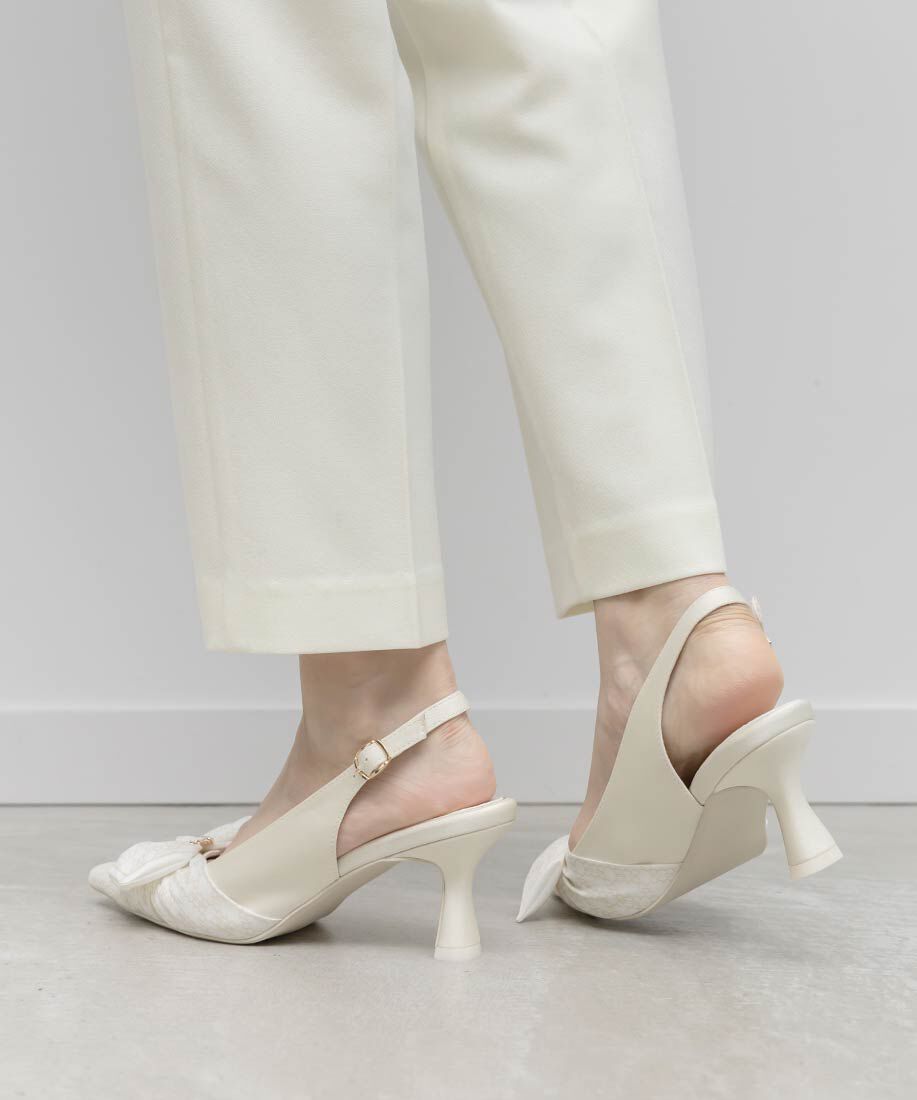  「モノグラムスカーフバックストラップパンプス」|パンプス|