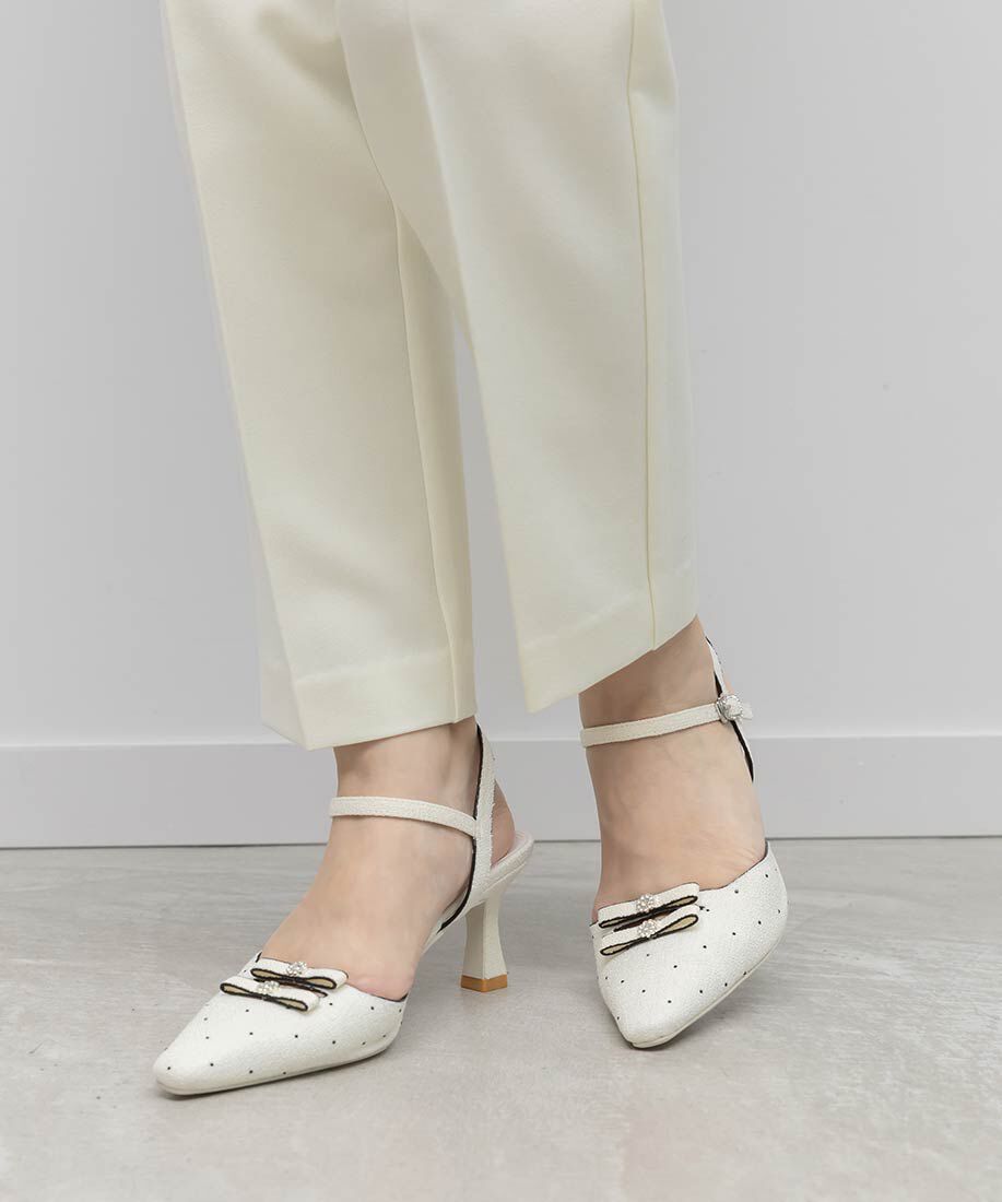  「ミニリボンアンクルストラップパンプス」|パンプス|
