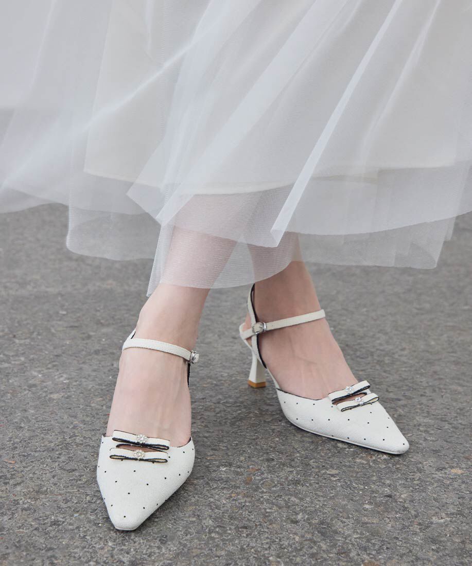  「ミニリボンアンクルストラップパンプス」|パンプス|