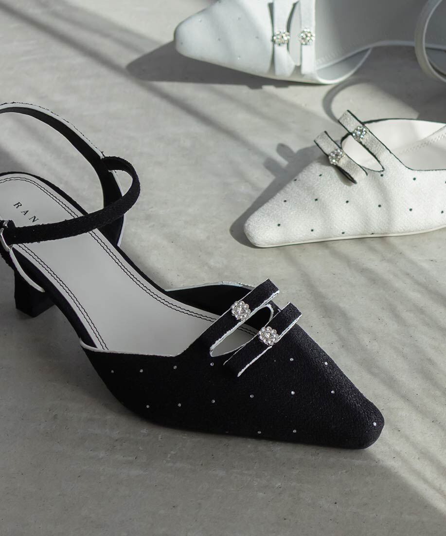  「ミニリボンアンクルストラップパンプス」|パンプス|