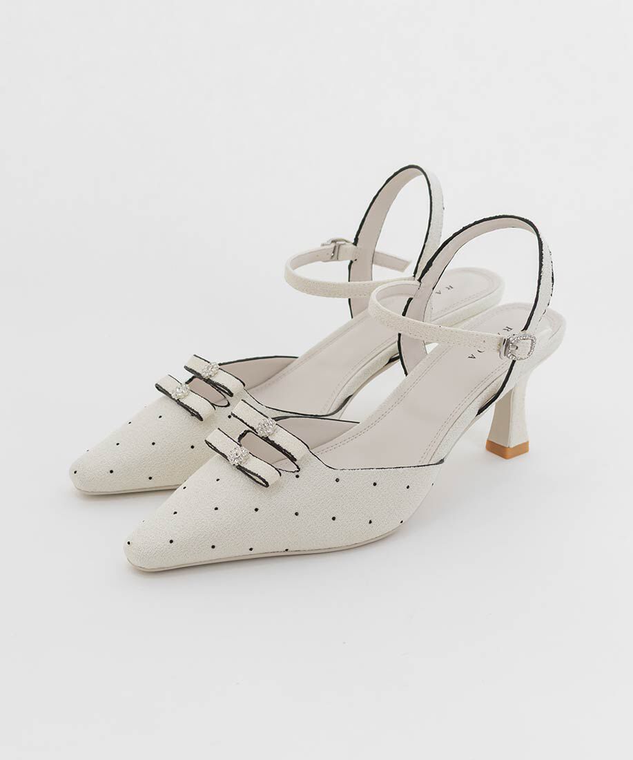  「ミニリボンアンクルストラップパンプス」|パンプス|