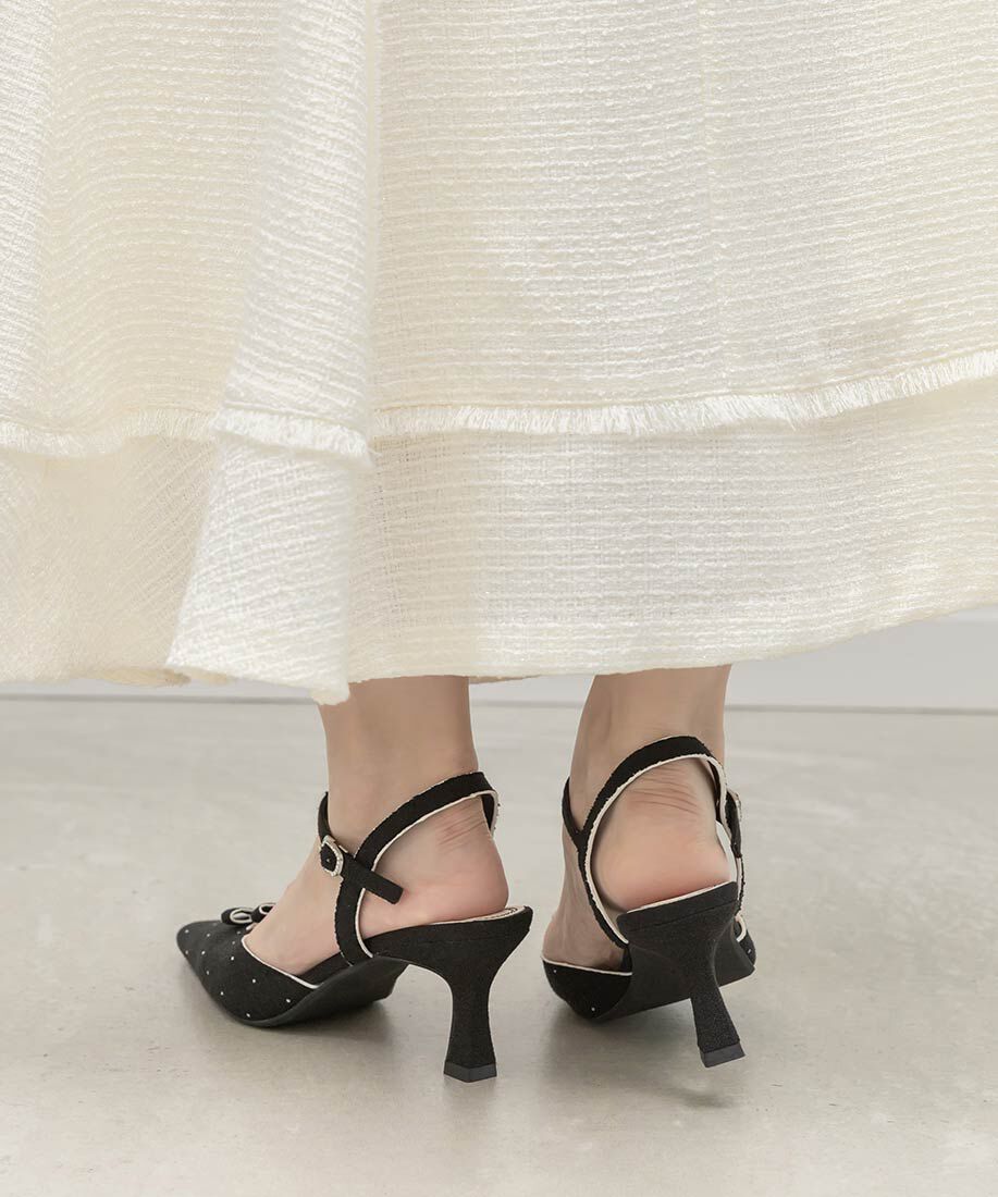  「ミニリボンアンクルストラップパンプス」|パンプス|
