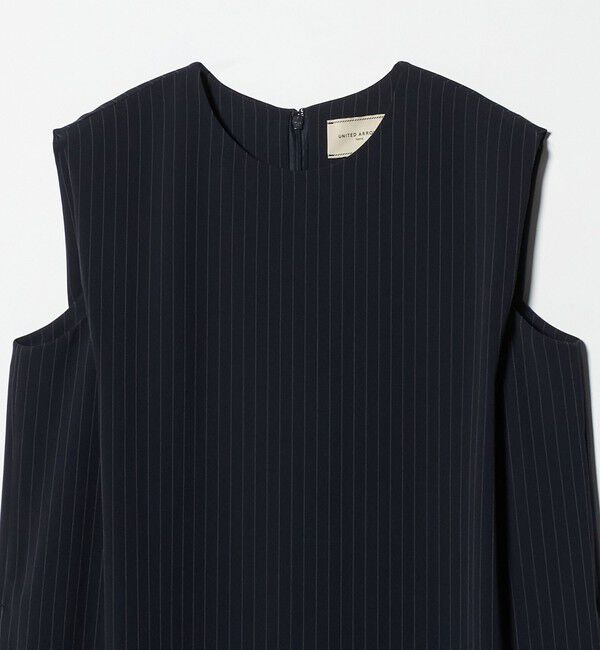 UNITED ARROWS「Drapy タック ノースリーブ ストライプ ワンピース ‐ウォッシャブル‐」|ワンピース|