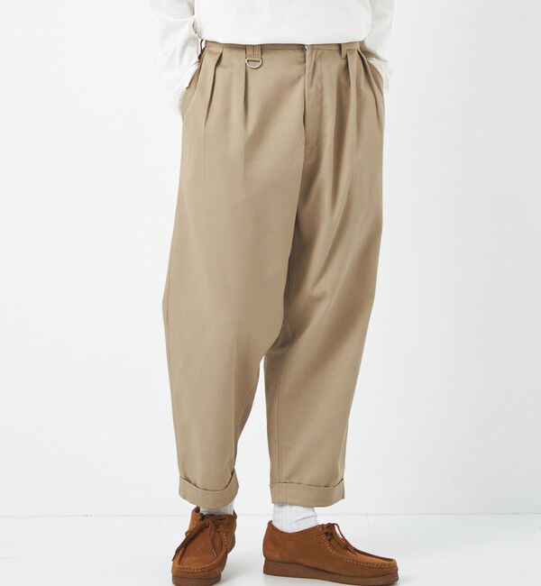 UNITED ARROWS green label relaxing「【別注】【WEB限定】＜3/2 WORKS＞GLR 2プリーツ チノパンツ」|チノ|BEIGE