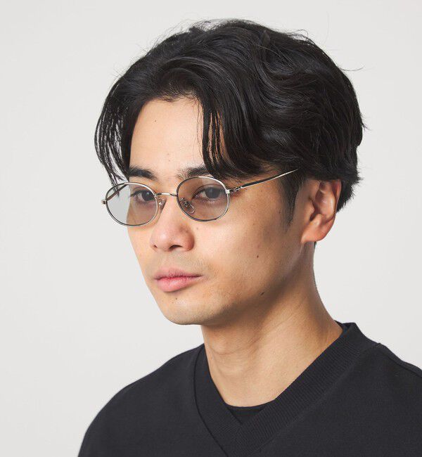 UNITED ARROWS green label relaxing「GLR オーバル メタルフレーム ファッション用グラス」|メガネ|DK.GRAY