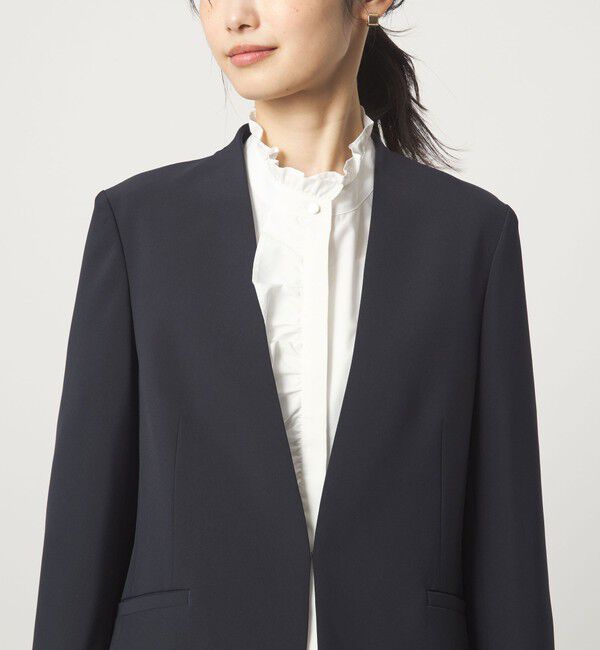 UNITED ARROWS green label relaxing「［size SHORTあり］パウドレ ノーラペル ジャケット ウォッシャブル ストレッチ」|ノーカラージャケット|