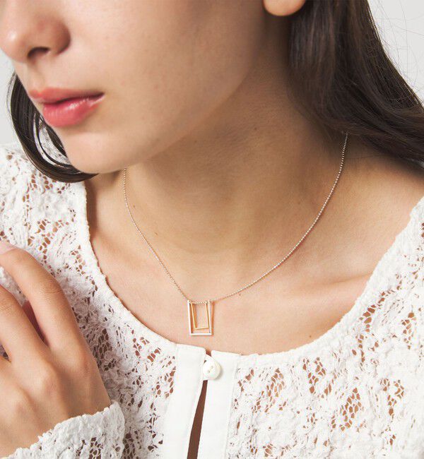 UNITED ARROWS green label relaxing「＜anisotea＞Two スクエア ネックレス」|ネックレス|SILVER
