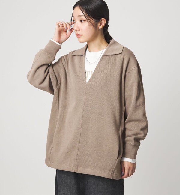 UNITED ARROWS green label relaxing「【WEB限定】＜at ease＞ダブルフェイス エリツキ プルオーバー カットソー」|Tシャツ・カットソー|