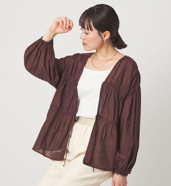 UNITED ARROWS green label relaxing「全方位映えギャザーブラウス」|シャツ・ブラウス|