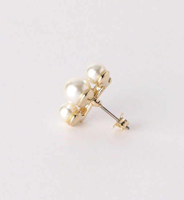 BEAUTY&YOUTH UNITED ARROWS「3パールモチーフ カーブ ピアス」|ピアス|