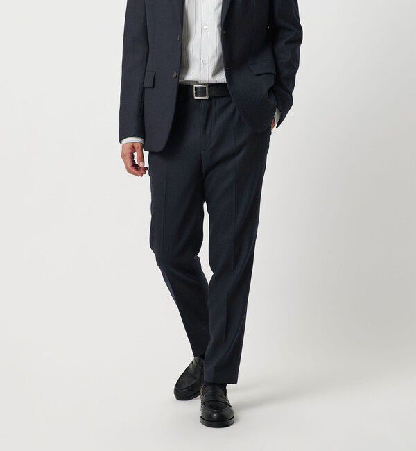 BEAUTY&YOUTH UNITED ARROWS「ストレッチ サキソニー ノープリーツ スリムパンツ セットアップ対応」|チノ|