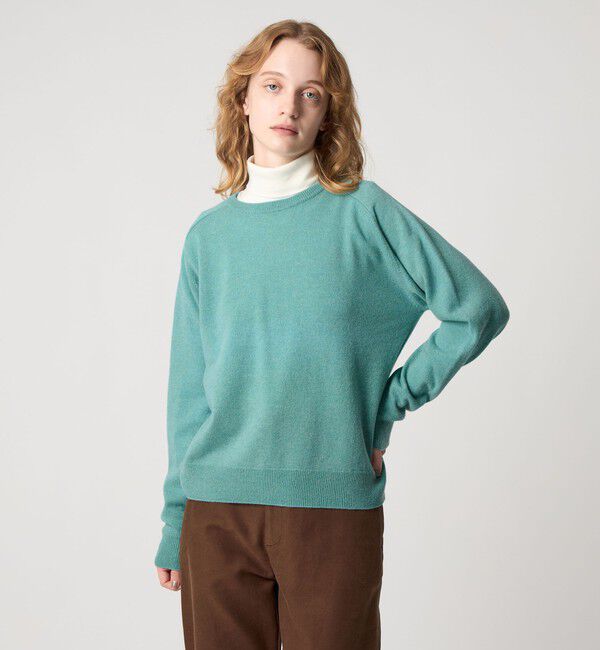 STEVEN ALAN「＜Steven Alan＞ウール カシミヤ サドルショルダー ニット」|ニット・セーター|TURQUOISE