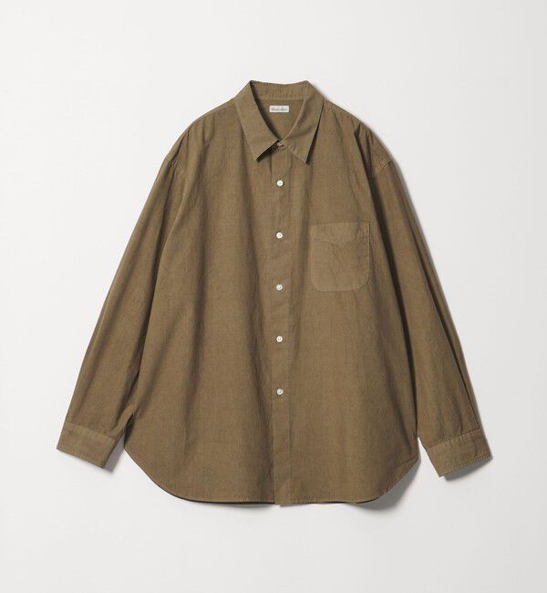 STEVEN ALAN「＜Steven Alan＞ ガーメントダイ ポプリン レギュラーカラー シャツ LOOSE」|シャツ・ブラウス|OLIVE