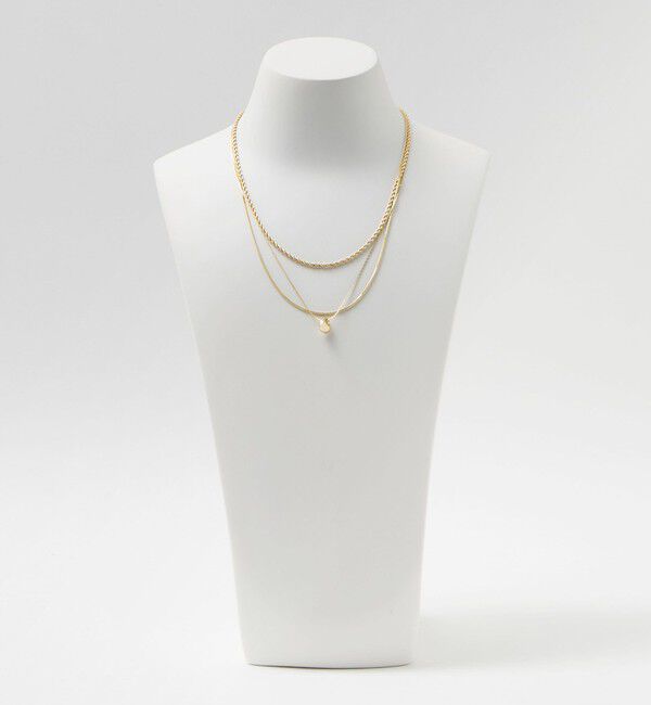 BEAUTY&YOUTH UNITED ARROWS「メタルトップ ミックスチェーン 3連 ネックレス」|ネックレス|
