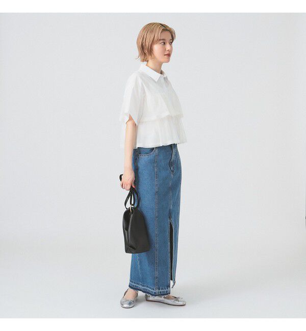 Ray BEAMS 「シアー ティアード クロップド シャツ」|シャツ・ブラウス|