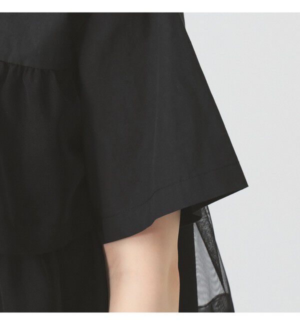 Ray BEAMS 「シアー ティアード クロップド シャツ」|シャツ・ブラウス|