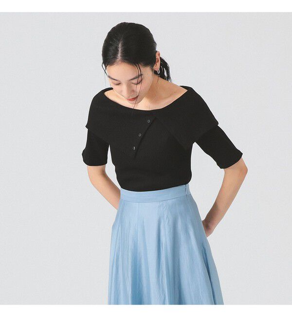 Ray BEAMS 「ビッグカラー オフショルダー Tシャツ」|Tシャツ・カットソー|