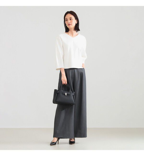 Demi-Luxe BEAMS 「レーヨン ナイロン ポンチ Vネック プルオーバー」|Tシャツ・カットソー|