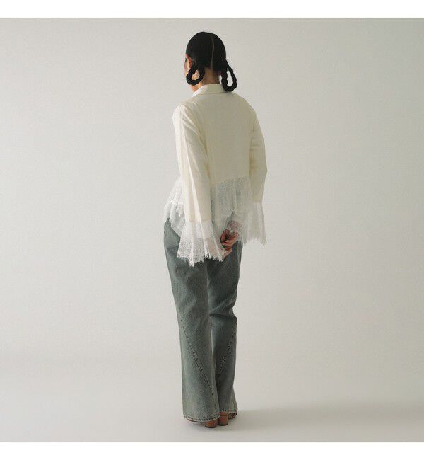 Ray BEAMS 「レース キリカエ フレア スリーブ シャツ」|シャツ・ブラウス|