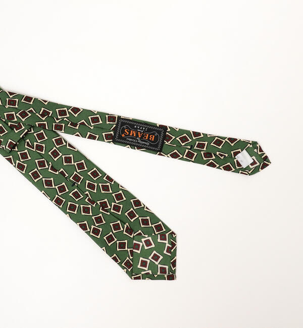 BEAMS PLUS「BEAMS PLUS / シルク スクエアパターン プリント タイ」|ネクタイ・蝶ネクタイ|