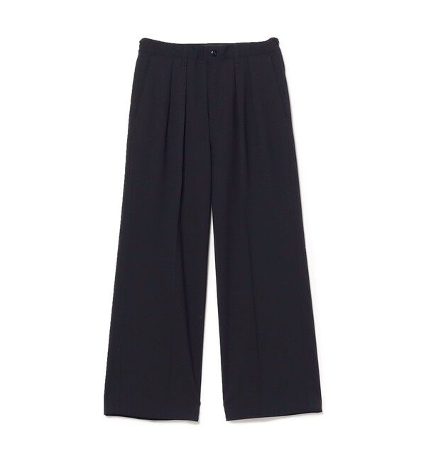 BEAMS「2プリーツ ワイド スラックス」|チノ|NAVY