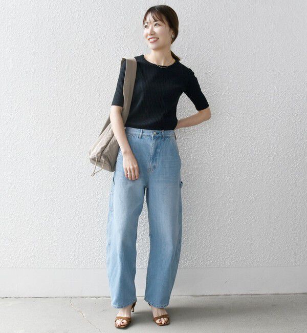 SHIPS any「《一部追加予約》SHIPS any:〈洗濯機可能〉テレコ リブ ハーフスリーブ TEE」|Tシャツ・カットソー|