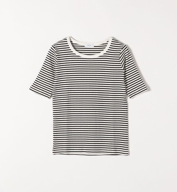 SHIPS any「《一部追加予約》SHIPS any:〈洗濯機可能〉テレコ リブ ハーフスリーブ TEE」|Tシャツ・カットソー|