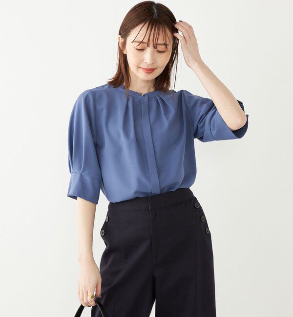 SHIPS Colors 「SHIPS Colors:〈洗濯機可能〉ジョーゼット タック スリーブ ブラウス◇」|シャツ・ブラウス|